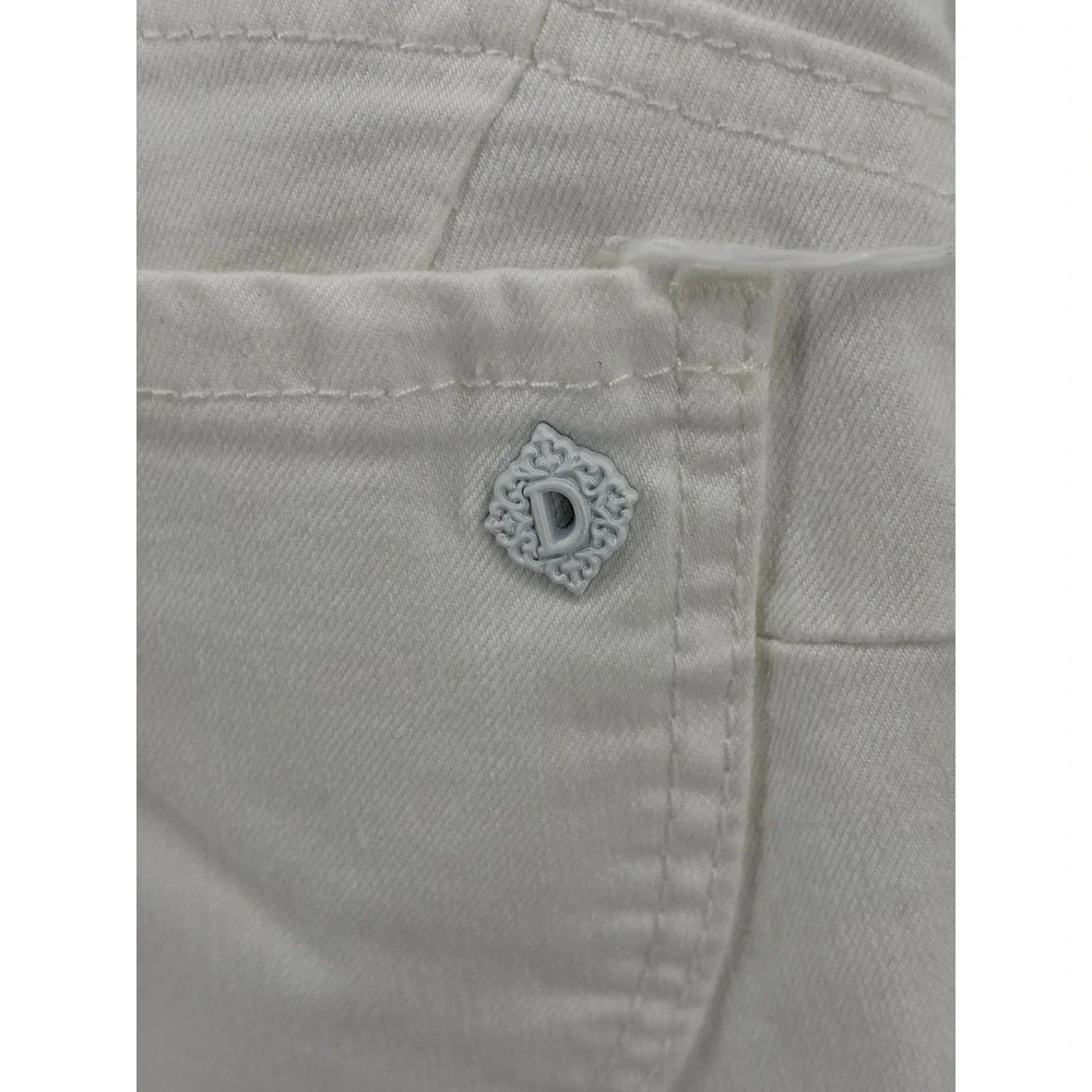 Democracy Ab Solution White Denim Bermuda Shorts Stretch, Women's 4P, Pre-Owned